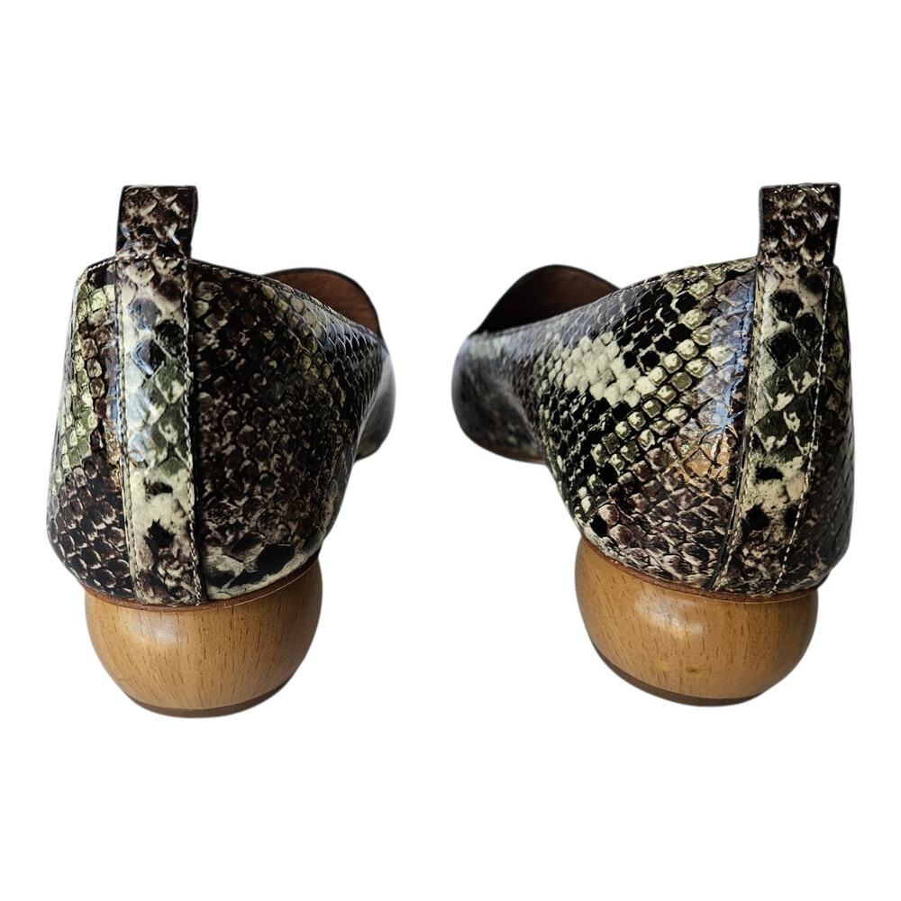 JEFFREY CAMPBELL Women's 7.5 Viona Shoes Pointed Toe Slip On Leather Snake Print - Picture 5 of 10